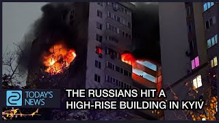 Fire breaks out in a high-rise building in Kyiv due to UAV attack