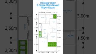 Desain Rumah 6x12 Meter 3 Kamar Tidur  #denahrumah #desianrumah # #rumah