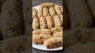 Tasty and Crispy Sev Roll | Aaloo Sev Roll | Potato Semiya Cutlet | Crunchy Roll | #shorts