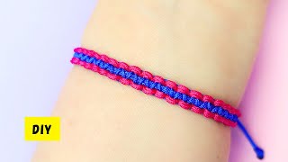 💙🩷 PULSERA de HILO en MACRAMÉ con 2 colores fácil paso a paso