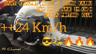 ganti knalpot Big Box + Seting karbu TOP SPEED VESPA NAIK 24 Km/h Tanpa Porting ! ! !