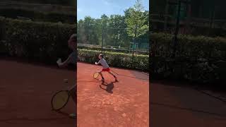 Niklas Kochta against sister Tamina - big fight #tennisfight #tenniskids #tennisplayer