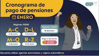 🗓️ CRONOGRAMA DE PAGO DE PENSIONES - ENERO💰