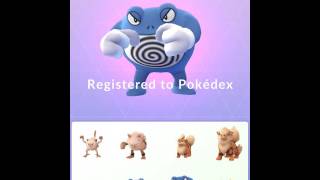 Pokemon go elvolving Poliwhirl into Poliwrath