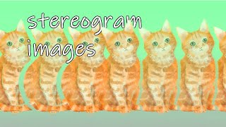 stereogram images, 3D magic eye cat pictures,parallel view