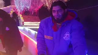 #lahoremainbaraf cycling on snow | baba and eshaal #winterland #bahriatown #winterlandpk