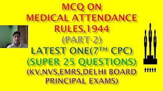 MCQ on MEDICAL ATTENDANCE RULES,1944,(2nd Part),7th CPC