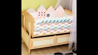 Baby Bed Bumper, Cot Bumpers Safety,  Newborn Gift Pillow Cushion | Colorful PoPo