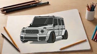 "How to Draw a Mercedes G63 AMG BRABUS  Step by Step"