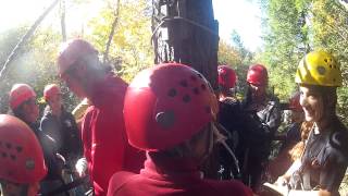 Hunter Mountain Ziplining Mid Mountain Tour - 1st Rope Bridge