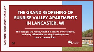 Grand Reopening of Sunrise Valley Apartments in Lancaster, WI