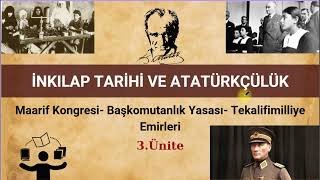 16-)8.Sınıf İnkılap Tarihi 3.Ünite Maarif K    Başkomutanlık Y   Tekalifimilliye Emirleri