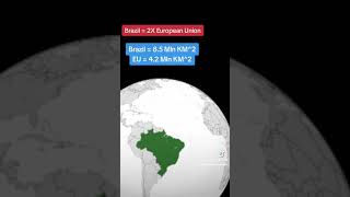 Brazil is twice the size of the European Union! #brazil #europeanunion #geography