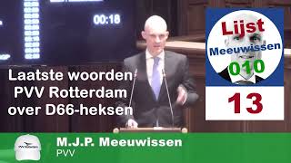 Laatste woorden PVV Rotterdam over D66-heksen (raad 24feb2022)