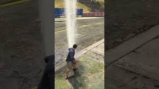 Blasting a Water Pipe in GTA 5 - Chaos Ensues! #gaming #gta5 #shortsfeed #shorts #videogame