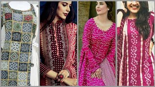 #BandhaniSuitImage,#jaipuri suit design images, Latest Bandhej Suits Collection images-TREND SPOTTER