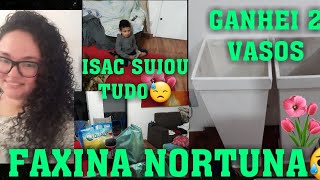 TIVE QUE COMEÇAR UMA FAXINA NA MADRUGADA+ GANHEI 2 VASOS.