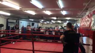 George Hennon and Martin McDonagh sparring at Peacock Gym