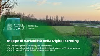 🖥️ WEBINAR | MAPPE DI VARIABILITA' NELLA DIGITAL FARMING