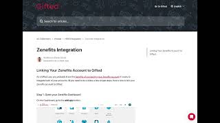 How to connect your Zenefits integration to Gifted