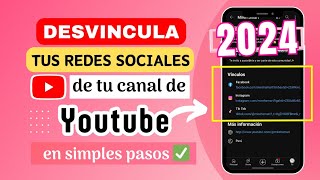 Como desvincular tus redes sociales de tu canal de YouTube desde tu celular ✅️