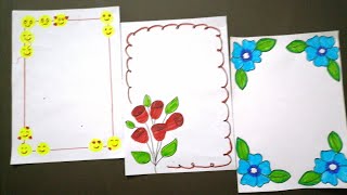 3 Easy border design for project/simple and beautiful sketch pen design for project#project #design