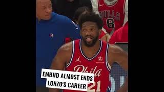 #JoelEmbiid almost KO'd #LonzoBall