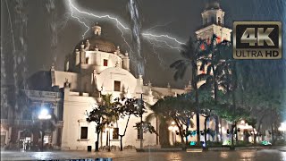 [4k] lluvia en el Zocalo de veracruz - walking tour Mexico - veracruz lloviendo - lluvia de fondo