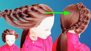 Fancy low pony hairstyle for long and medium hair | ponytail hairstyle | knotted hairstyle |