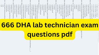 DHA lab technician exam questions | lab technician exam questions #labtech #mcqquestions  #mcqs