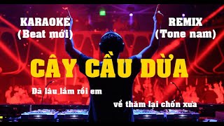 KARAOKE CÂY CẦU DỪA REMIX TONE NAM, CỰC HAY, DỄ HÁT, BEAT CHUẨN MỚI NHẤT