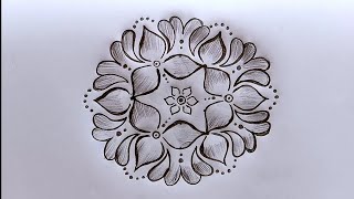 5*3 dots easy rangoli design||creative rangoli designs||chukkala muggulu@lavyacreativerangoli