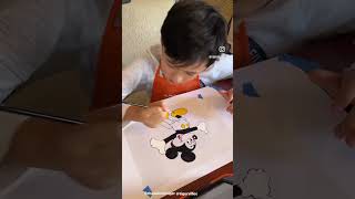 9yo Autistic Artist Creates Animation Cel for First Time - Mickey Mouse #shorts