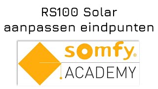 RS100 Solar eindpunten aanpassen