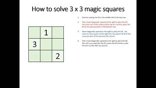 How to solve 3 x 3 magic squares