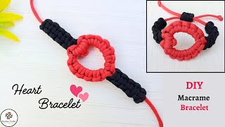 DIY Heart Friendship Bracelet Tutorial | Valentine's Day Macrame Bracelet