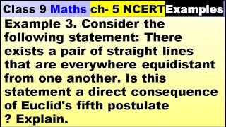 Class 9 Math ch 5 Example 3|introduction of Euclid's Geometry|Chapter 5|Math|NCERT|Math solution