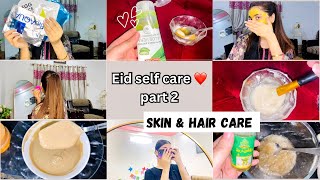 SKIN CARE & HAIR CARE❤️ | Eid preps | get glowing skin at home | affordable steps | soft silky hair