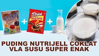 Resep Puding Nutrijel Coklat Vla Susu Super Enak | Resep Puding Coklat Untuk Buka Puasa & Jualan