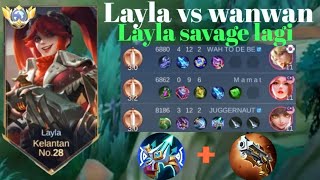 LAYLA VS WANWAN❗Layla kalau sudah kuasai rank Auto SAVAGE Lagi