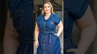 Melhores idéias de vestido jeans para senhoras plus size