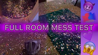 Shark Full Room Mess Test - Added Bottle Caps