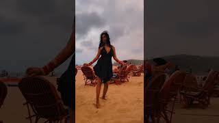 Mrs. Rawat honeymoon at Goa baga beach, enjoying on thr cool music and newr sea | Black 1 pc dress