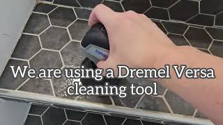 Scrubbing tile grout