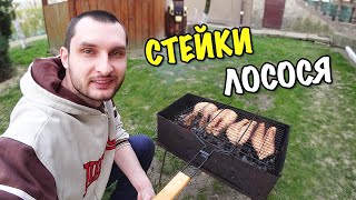 СТЕЙКИ ЛОСОСЯ НА МАНГАЛЕ