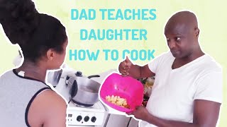 DAD TEACHES DAUGHTER HOW TO COOK JAMAICAN FOOD! RICE AND PEAS //OXTAIL//CHICKEN