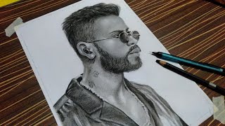 Hardik Pandya drawing | How to draw Hardik Pandya | Hardik Pandya sketch  | charcoal + graphite