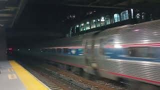 Hastings-on-Hudson, NY up-close - Amtrak double express train action, November 26, 2024