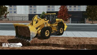 infrastructure work - dump truck , flatbed crane and loader - heavy machine & construction gameplay