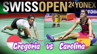 Gregoria Mariska Tunjung vs Carolina Marin | Final Swiss Open 2024 Badminton